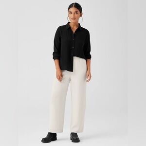 Eileen Fisher Silk Georgette Crepe Straight Pant